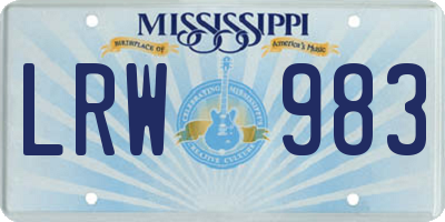 MS license plate LRW983