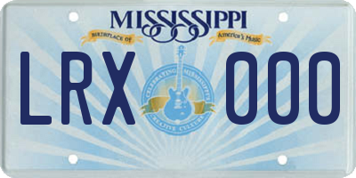 MS license plate LRX000