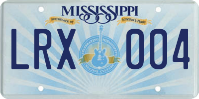 MS license plate LRX004