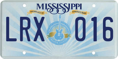 MS license plate LRX016