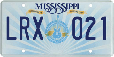 MS license plate LRX021