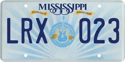 MS license plate LRX023