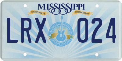 MS license plate LRX024