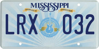MS license plate LRX032