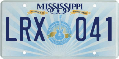MS license plate LRX041