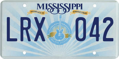MS license plate LRX042