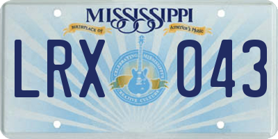 MS license plate LRX043