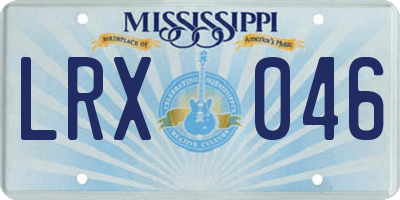 MS license plate LRX046