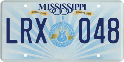 MS license plate LRX048