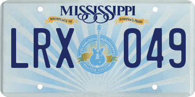 MS license plate LRX049