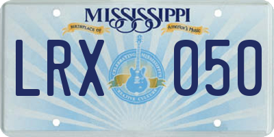 MS license plate LRX050