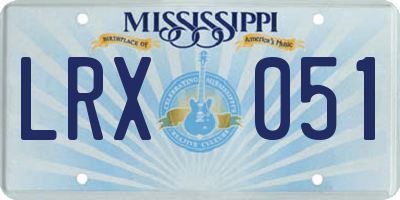 MS license plate LRX051