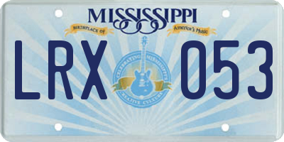 MS license plate LRX053