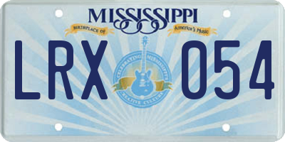 MS license plate LRX054