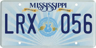 MS license plate LRX056