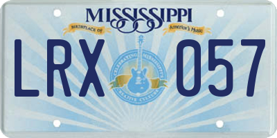 MS license plate LRX057