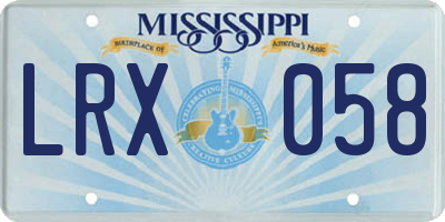MS license plate LRX058