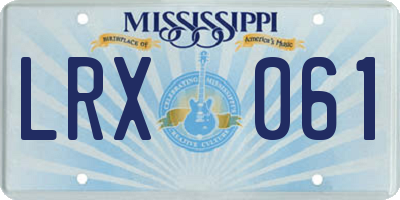 MS license plate LRX061