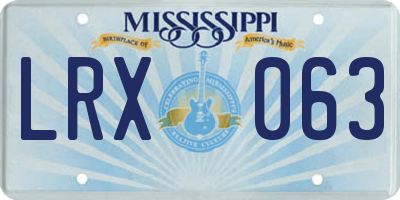 MS license plate LRX063