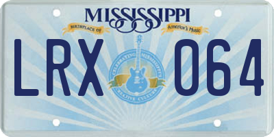 MS license plate LRX064