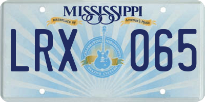 MS license plate LRX065