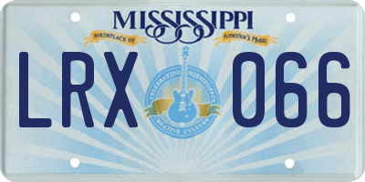 MS license plate LRX066