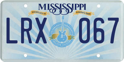 MS license plate LRX067