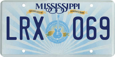 MS license plate LRX069