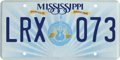 MS license plate LRX073