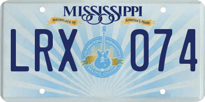 MS license plate LRX074