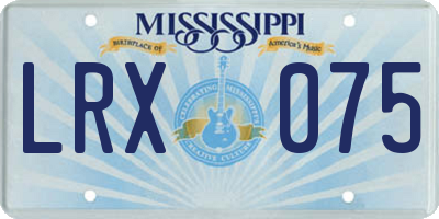 MS license plate LRX075