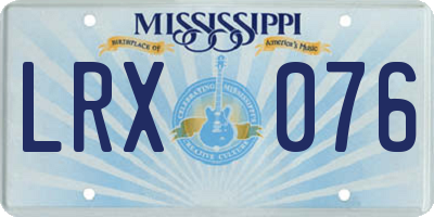 MS license plate LRX076