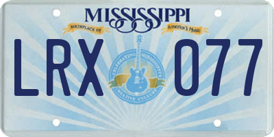 MS license plate LRX077