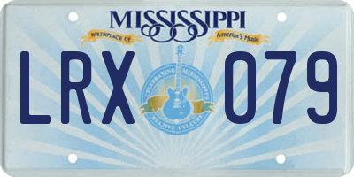 MS license plate LRX079