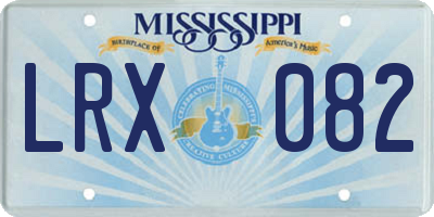 MS license plate LRX082