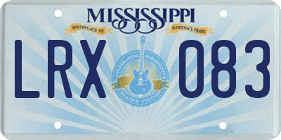 MS license plate LRX083