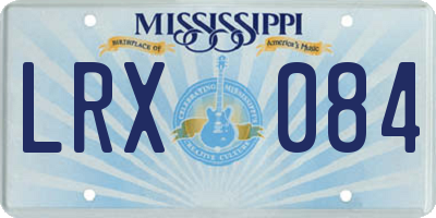 MS license plate LRX084