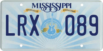MS license plate LRX089