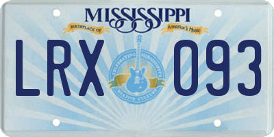 MS license plate LRX093