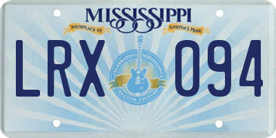 MS license plate LRX094