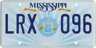 MS license plate LRX096
