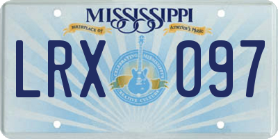 MS license plate LRX097