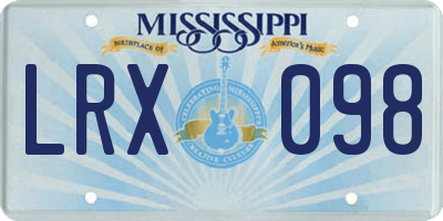 MS license plate LRX098