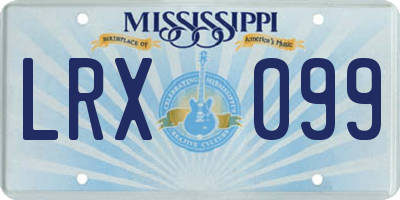 MS license plate LRX099