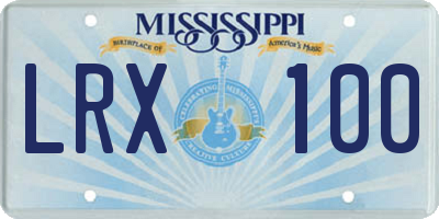 MS license plate LRX100