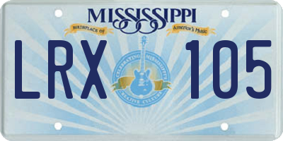 MS license plate LRX105