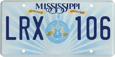 MS license plate LRX106