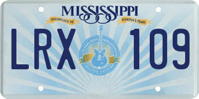 MS license plate LRX109
