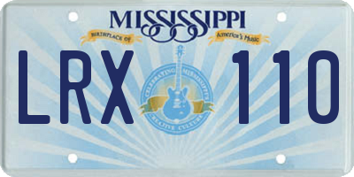 MS license plate LRX110