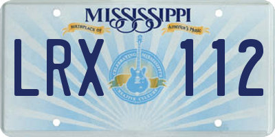 MS license plate LRX112